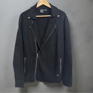 Armani Exchange Men's Black Zip-Up Sweater